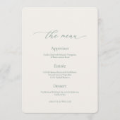 Sage Green Wedding Menu Card – Double Sided Einladung (Vorderseite)