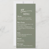 Sage Green Wedding Menu Card Editable Template Einladung (Vorderseite)