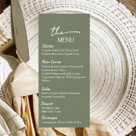 Sage Green Wedding Menu Card Editable Template Einladung