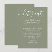 Sage Green Wedding | Minimalist Script Modern Menükarte (Vorne/Hinten)