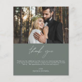 Sage Green Wedding Minimalistisch Dankeschön Karte (Rückseite)