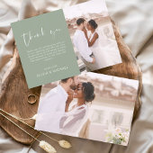 Sage Green Wedding Minimalistisch Dankeschön Karte