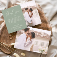 Sage Green Wedding Minimalistisch Dankeschön Karte