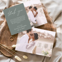 Sage Green Wedding Minimalistisch Dankeschön Karte