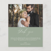 Sage Green Wedding Minimalistisch Dankeschön Karte (Hinten)