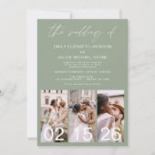 Sage Green Wedding Minimalistisch QR-Code Einladung (Vorderseite)