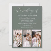 Sage Green Wedding Minimalistisch QR-Code Einladung (Vorderseite)