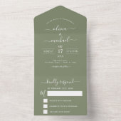 Sage Green Wedding Modern Typografy UAWG All In One Einladung (Innen Boden)
