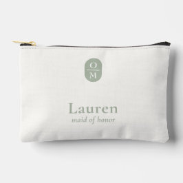 Sage Green | Wedding Monogram Bridesmaid Gift Zubehörtasche