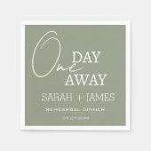 Sage Green Wedding One Day Away Probe Dinner Serviette (Vorderseite)
