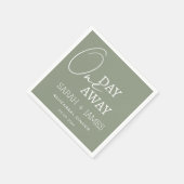 Sage Green Wedding One Day Away Probe Dinner Serviette (Ecke)