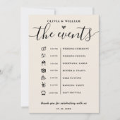 Sage Green Wedding Order of Events Program Einladung (Vorderseite)