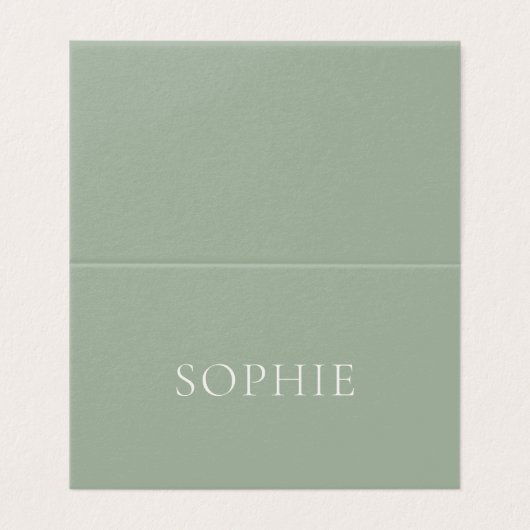 Sage Green Wedding Place Card (Außenseite Aufgefaltet)