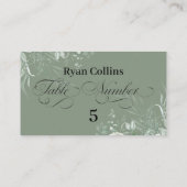Sage Green Wedding Place Cards | Elegant Greenery  Platzkarte (Rückseite)