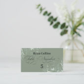 Sage Green Wedding Place Cards | Elegant Greenery  Platzkarte (Stehend Vorderseite)
