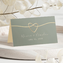 Sage Green Wedding Platzkarte mit Herz
