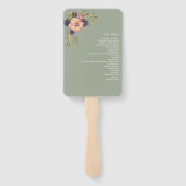 Sage Green Wedding Program Hand Fan Fächer (Rückseite)