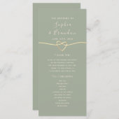 Sage Green Wedding Programm (Vorne/Hinten)