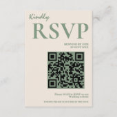 Sage Green Wedding QR Code UAWG Begleitkarte (Vorderseite)