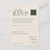 Sage Green Wedding QR Code UAWG Begleitkarte (Rückseite)