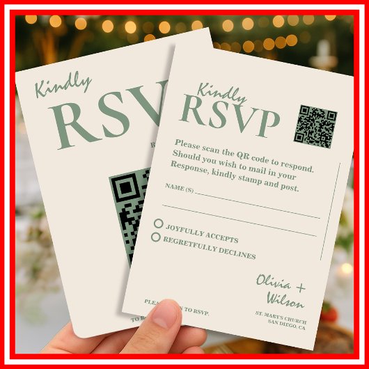 Sage Green Wedding QR Code UAWG Begleitkarte