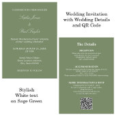 Sage Green Wedding QR Code UAWG Einladung