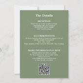 Sage Green Wedding QR Code UAWG Einladung (Rückseite)