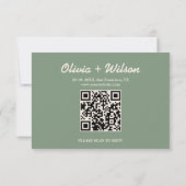 Sage Green Wedding QR Code UAWG RSVP Karte (Rückseite)