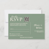 Sage Green Wedding QR Code UAWG RSVP Karte (Rückseite)