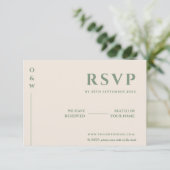 Sage Green Wedding QR Code UAWG RSVP Karte (Stehend Vorderseite)