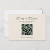Sage Green Wedding QR Code UAWG RSVP Karte (Rückseite)