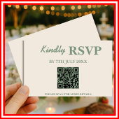 Sage Green Wedding QR Code UAWG RSVP Karte