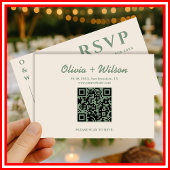Sage Green Wedding QR Code UAWG RSVP Karte