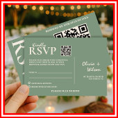 Sage Green Wedding QR Code UAWG RSVP Karte