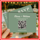 Sage Green Wedding QR Code UAWG RSVP Karte