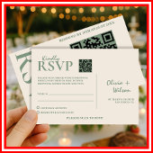 Sage Green Wedding QR Code UAWG RSVP Karte