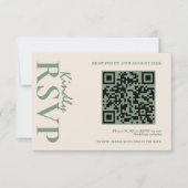 Sage Green Wedding QR Code UAWG RSVP Karte (Vorderseite)