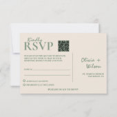 Sage Green Wedding QR Code UAWG RSVP Karte (Rückseite)