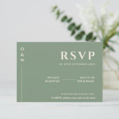 Sage Green Wedding QR Code UAWG RSVP Karte (Stehend Vorderseite)