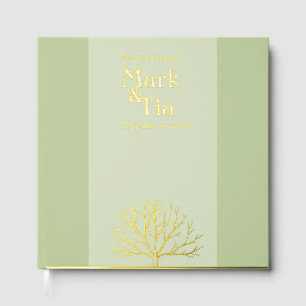 Sage Green Wedding Real Foil Gästebuch