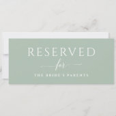 Sage Green Wedding Reserviert Sign Romantic Einladung (Vorderseite)