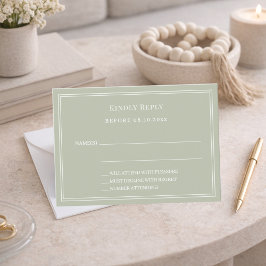 Sage green wedding response RSVP Mitteilungskarte