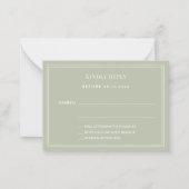 Sage green wedding response RSVP Mitteilungskarte (Vorderseite)