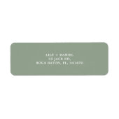 Sage Green Wedding Return Address Label (Vorne)