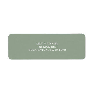 Sage Green Wedding Return Address Label