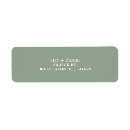 Sage Green Wedding Return Address Label (Vorne)