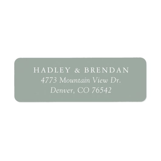 Sage Green Wedding Return Address Label (Vorne)