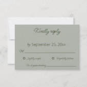 Sage Green Wedding RSVP Card Dankeskarte (Vorderseite)
