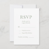 Sage Green Wedding RSVP  Karte (Vorderseite)