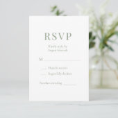 Sage Green Wedding RSVP  Karte (Stehend Vorderseite)